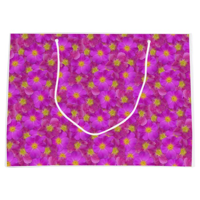 Sacola Para Presentes Grande Padrão Selvagem de Rosa (Frente)