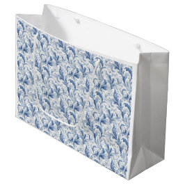 Sacola Para Presentes Grande Padrão Toile de País Francês Azul