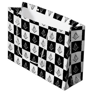 Sacola Para Presentes Grande Padrão Verificado do Freemason