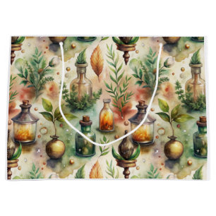 Sacola Para Presentes Grande Padrão Vintage de Garrafas Apóticas (1)