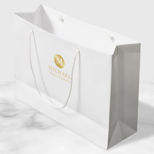 Sacola Para Presentes Grande Padrinhos de casamento Masculinos Brancos e Person