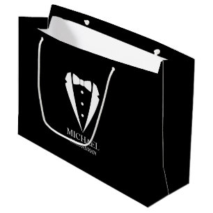 Sacola Para Presentes Grande Padrinhos de casamento personalizados de terno de