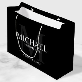 Sacola Para Presentes Grande Padrinhos de casamento Personalizados Pretos Mascu
