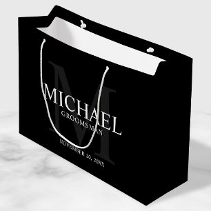 Sacola Para Presentes Grande Padrinhos de casamento Personalizados Pretos Mascu