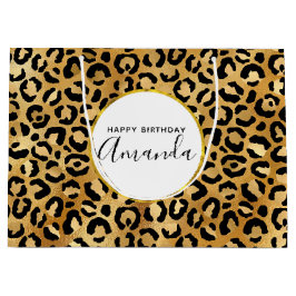 Sacola Para Presentes Grande Padrões de Impressão de Leopardo Selvagem e Exótic