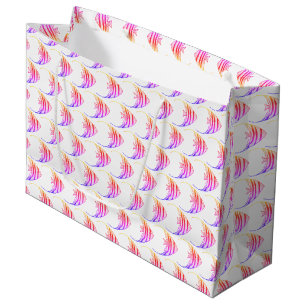 Sacola Para Presentes Grande Padrões de Peixe Rosa-Bonito