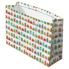 Sacola Para Presentes Grande Padrões de presentes retro Whimsical