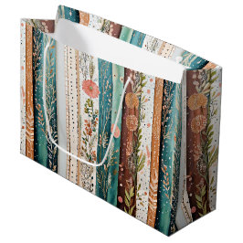 Sacola Para Presentes Grande Padrões mistos shabby chic