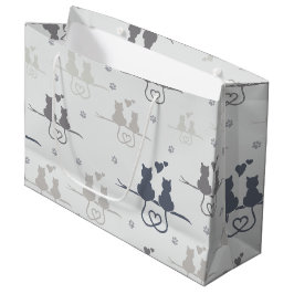 Sacola Para Presentes Grande Padrões modernos de silhueta animal apaixonado