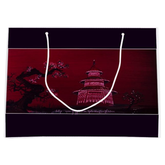 Sacola Para Presentes Grande "Pagota Chinesa" (Frente)