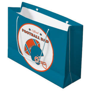 Sacola Para Presentes Grande Pai de futebol amantes da colheita de laranja azul
