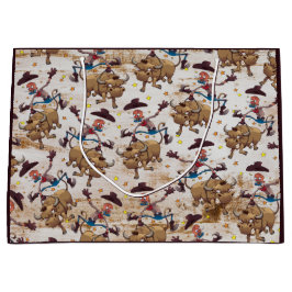 Sacola Para Presentes Grande País da equitação de Bull do vaqueiro do rodeio