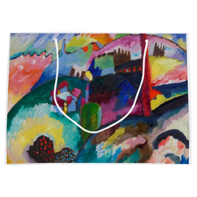 Sacola Para Presentes Grande Paisagem com Chaminé de Fábrica, Wassily Kandinsky (Frente)