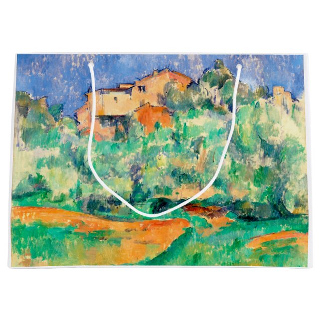 Sacola Para Presentes Grande Paisagem com uma Casa, Cezanne (Frente)
