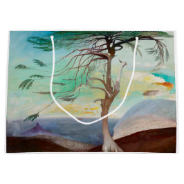 Sacola Para Presentes Grande Paisagem Paisagem de Árvore Cedar do solitário