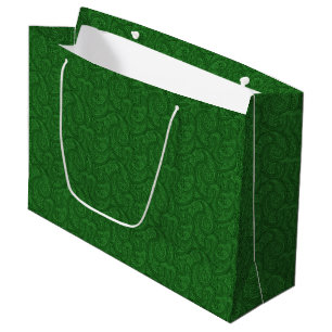 Sacola Para Presentes Grande Paisley verde