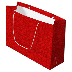 Sacola Para Presentes Grande Paisley vermelho
