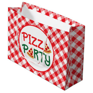 Sacola Para Presentes Grande Palavras bonitas de festas de pizza