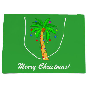 Sacola Para Presentes Grande Palmeira com Feliz Natal das decorações