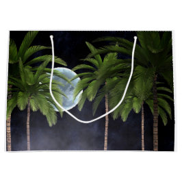 Sacola Para Presentes Grande Palmeiras Contra a Lua