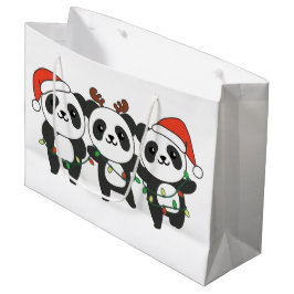 Sacola Para Presentes Grande Panda Natal Animais Cute Pandas Larg