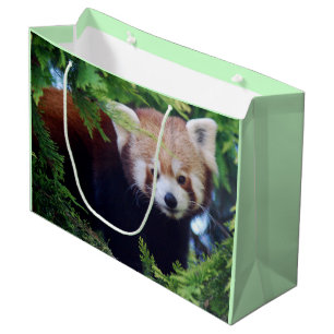 Sacola Para Presentes Grande Panda vermelha