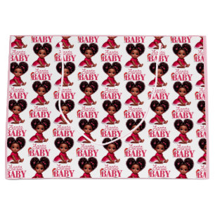 Sacola Para Presentes Grande Papai noel Afro Puff Criança Natal