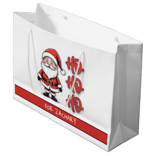 Sacola Para Presentes Grande Papai Noel Divertido Festivo Ho Ho Ho Natal