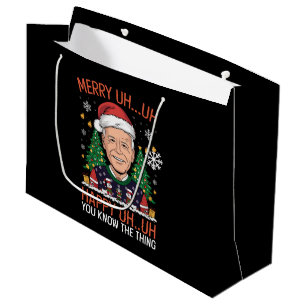Sacola Para Presentes Grande Papai Noel Engraçado Joe Biden Feliz Ah Ah Natal F