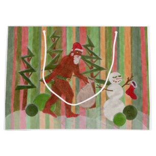 Sacola Para Presentes Grande Papai noel Squatch