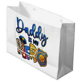 Sacola Para Presentes Grande Papai Policial Herói