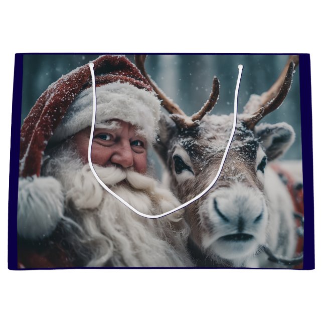 Sacola Para Presentes Grande Papais noeis (Frente)