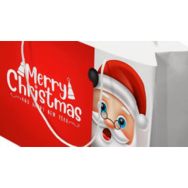 Sacola Para Presentes Grande Papais noeis animados com a bolsa do presente