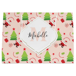 Sacola Para Presentes Grande Papais noeis de Natal Bonitos