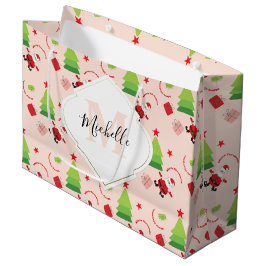 Sacola Para Presentes Grande Papais noeis de Natal Bonitos