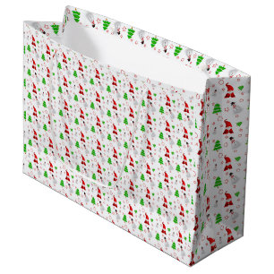 Sacola Para Presentes Grande Papais noeis de Natal Snowman