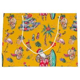 Sacola Para Presentes Grande Papais noeis de surfe - Saco de presentes de Natal