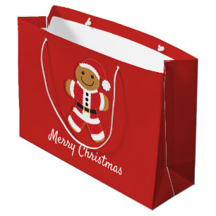 Sacola Para Presentes Grande Papais noeis Gingercake Man Natal
