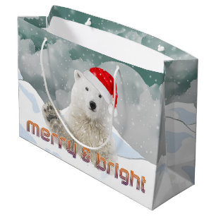 Sacola Para Presentes Grande Papais noeis Polar Bear Saco de presentes de Nat