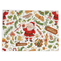Papel de embrulho de Natal britânico Papai Noel