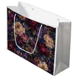 Sacola Para Presentes Grande Papel de embrulho gótico floral elegante e sombrio