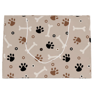 Sacola Para Presentes Grande Papel de ondulação e estampagem de ossos