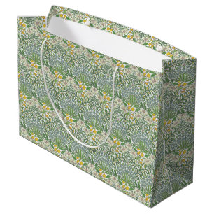 Sacola Para Presentes Grande Papel de parede para o jardim das flores do Vintag