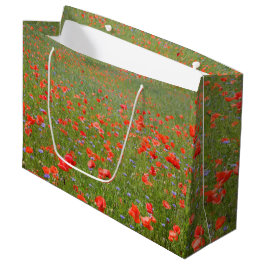 Sacola Para Presentes Grande Papoilas e Cornflowers