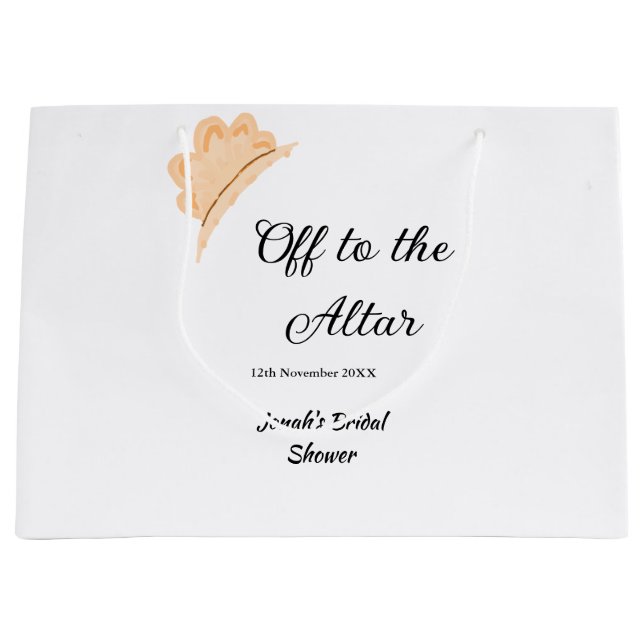 Sacola Para Presentes Grande Para o altar chapéu laranja no chás de panela nome (Frente)