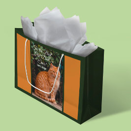 Sacola Para Presentes Grande Para o melhor Pai de gatos alguma vez personalizad
