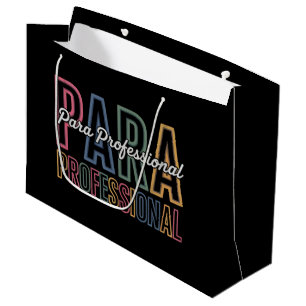 Sacola Para Presentes Grande Para Profissional Paraeducador Primeiro Dia de Vol