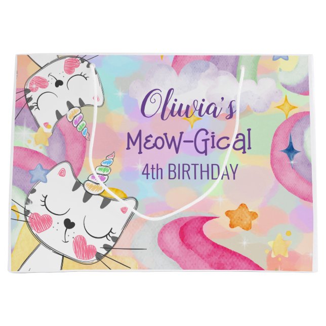 Sacola Para Presentes Grande Parabéns de milho-doce Grande Saco de Presente (Frente)