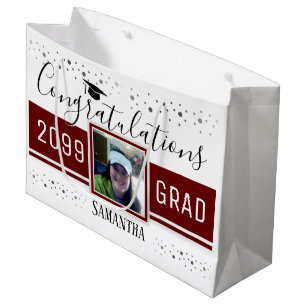 Sacola Para Presentes Grande Parabéns Formando Confetti a Qualquer Ano