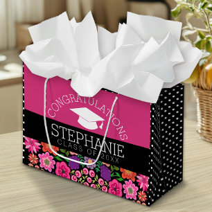 Sacola Para Presentes Grande Parabéns Formando Girly Flowers Graduação